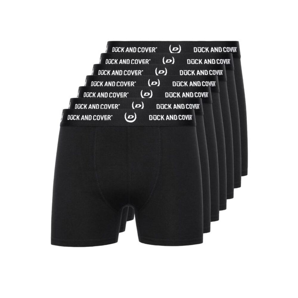 Duck and Cover Mens Anvilli Boxer Shorts (Pack of 7) / Black